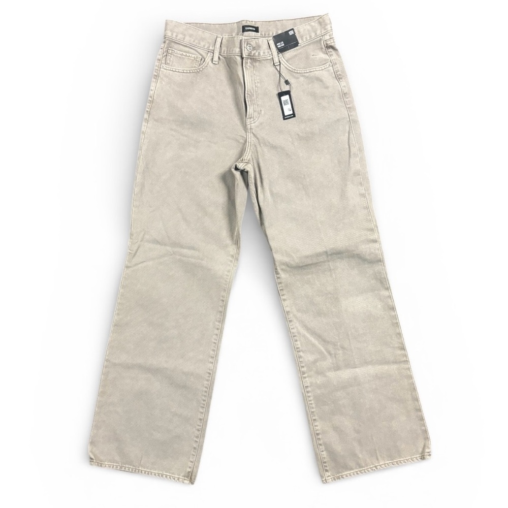 Express Wide Leg High Rise Beige Jeans | NWT | Size 10R | Conscious Edit
